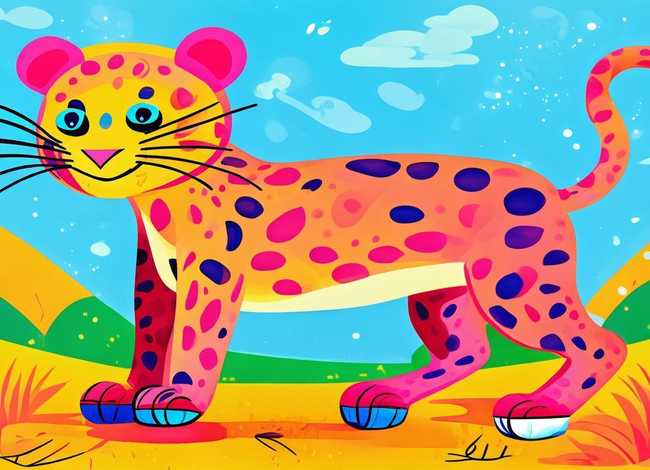 豹子儿童画；豹子儿童画简笔画简单儿童画