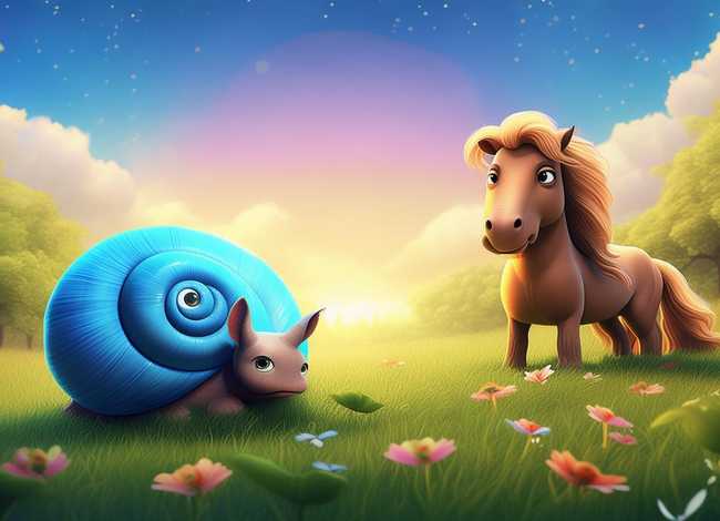 儿童故事蜗牛和马 - 蜗牛和马儿的故事