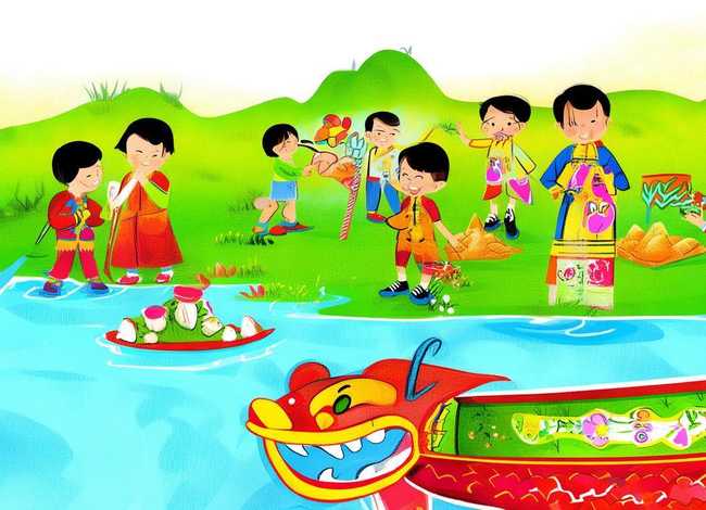 端午节故事儿童版绘本，端午节故事绘本八张带图