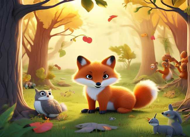 儿童动物狐狸故事 - 狐狸和动物的故事