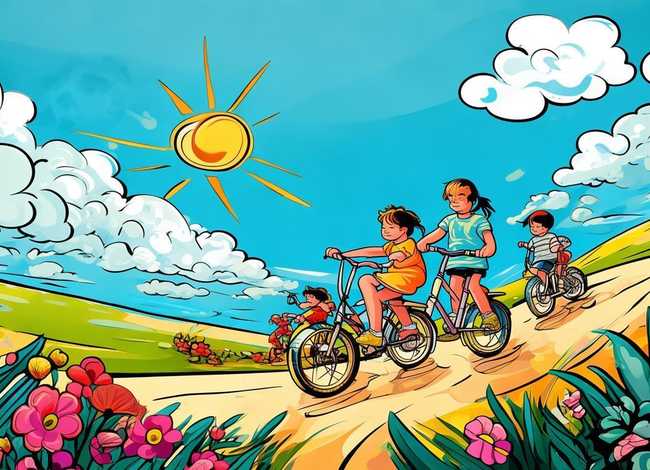 线条画 儿童画 线条画儿童画 夏日游记