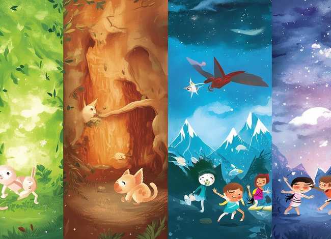 故事创意儿童画 幼儿故事创编画4幅