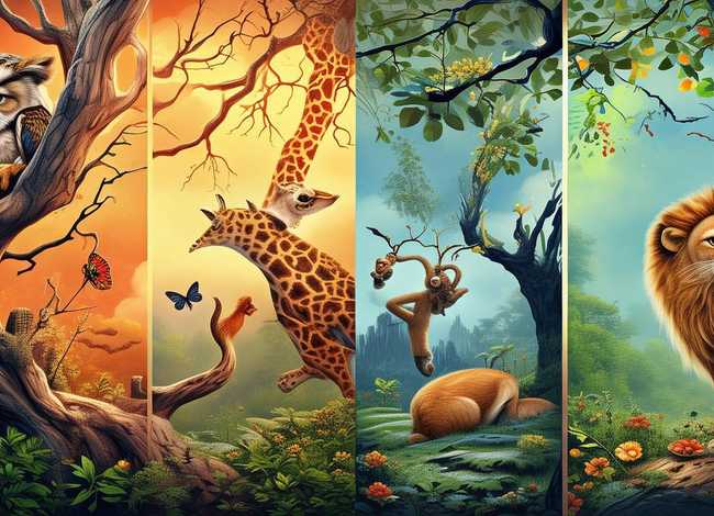 动物的故事的画（动物的故事四幅画）
