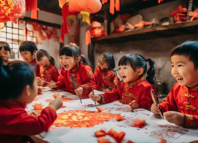 春节风俗儿童绘画故事、春节的风俗儿童画
