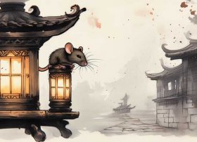 水墨画故事；水墨画故事小老鼠上灯台