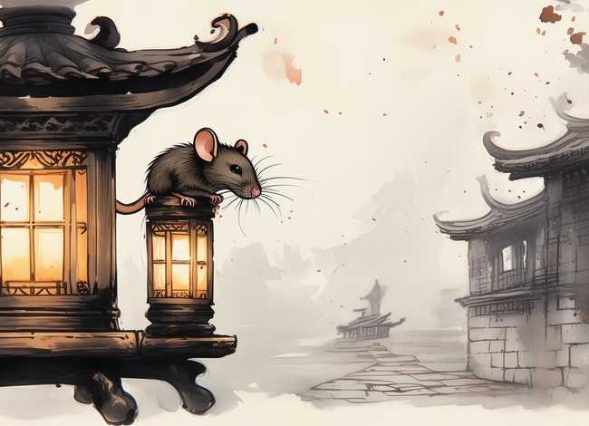 水墨画故事；水墨画故事小老鼠上灯台