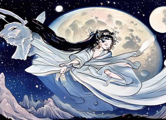 中国神话故事嫦娥奔月手抄报、中国神话故事嫦娥奔月手抄报a3纸