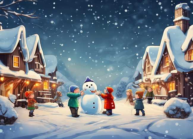 儿童故事《下雪了》 - 婴幼儿故事绘本《下雪了》