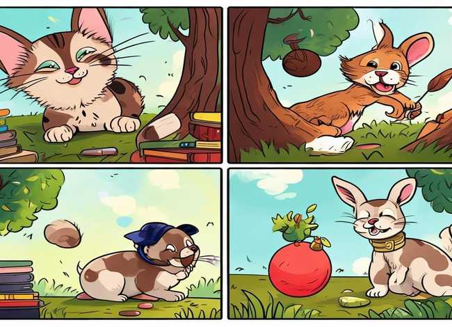 四格故事插画；四格故事插画图片