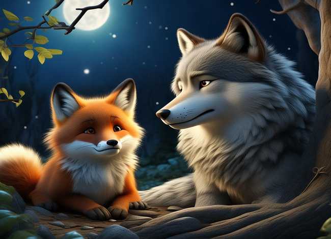 儿童故事狐狸和大灰狼 小狐狸和大灰狼睡前故事