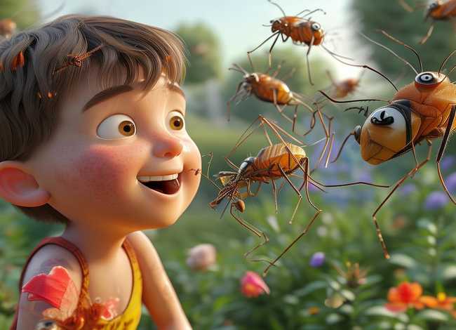 儿童故事蚊子咬小男孩，蚊子叮蚊子的小故事