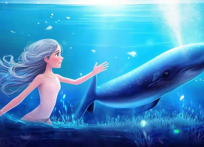 儿童故事鲸鱼姑娘；鲸鱼小故事