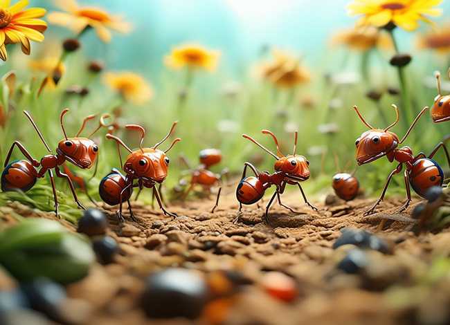 蚂蚁儿童画图片、儿童蚂蚁绘画图片范画