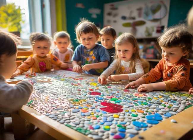 幼儿石头拼图；幼儿园石头拼图