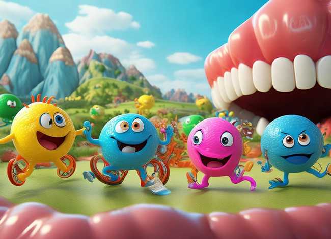 口腔细菌儿童故事 口腔细菌儿童画