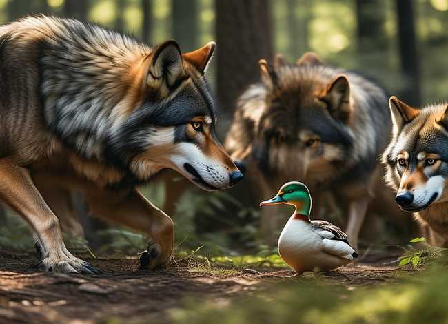故事 狼、故事 狼和鸭子