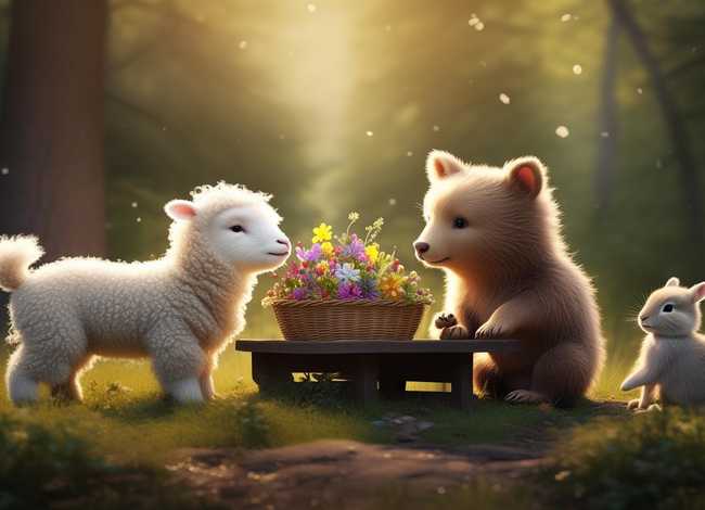 小羊和小熊的故事，小羊小熊和小兔的故事