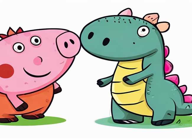 小猪佩奇恐龙简笔画，小猪佩奇恐龙简笔画教程
