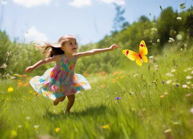 儿童追黄蝶的故事100字、儿童追黄蝶的情景100字