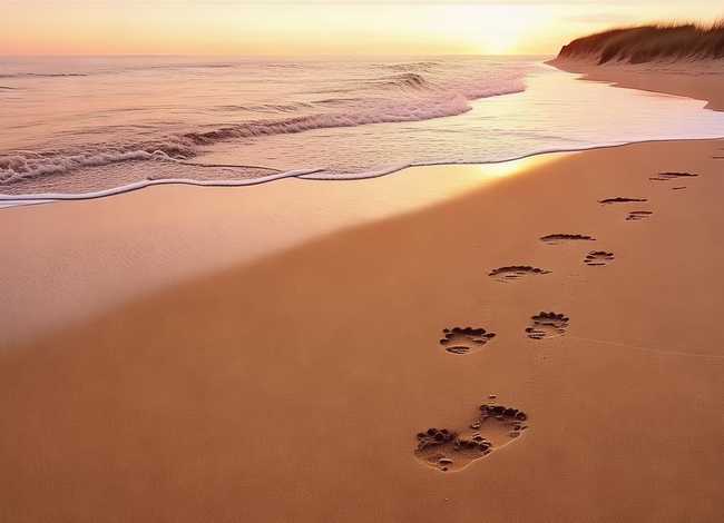 故事、故事沙滩上的脚印 故事、故事沙滩上的脚印