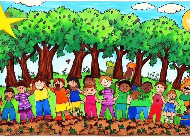 植树节儿童画，植树节儿童画一等奖