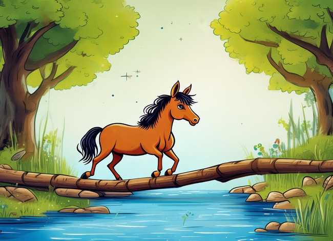 儿童故事小马过河图片、幼儿故事《小马过河》图片大全