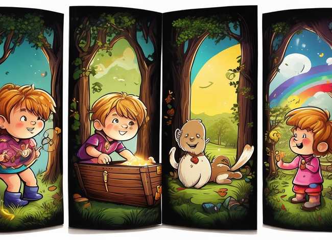 儿童故事四格画步骤；幼儿故事图画四格