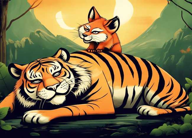 儿童故事狐假虎威配乐 - 狐假虎威寓言故事配乐