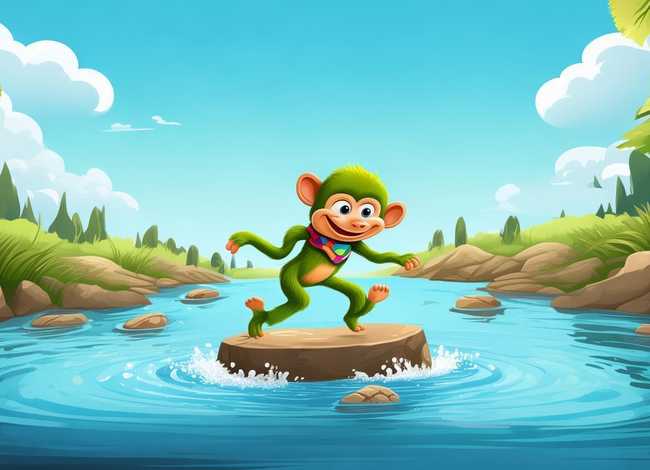 儿童故事猴子河海；幼儿故事猴子过河