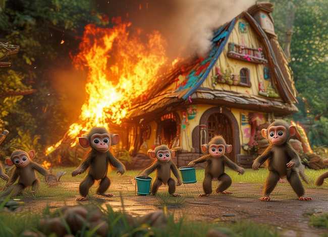 儿童故事大全猴子家着火了；幼儿猴子故事大全