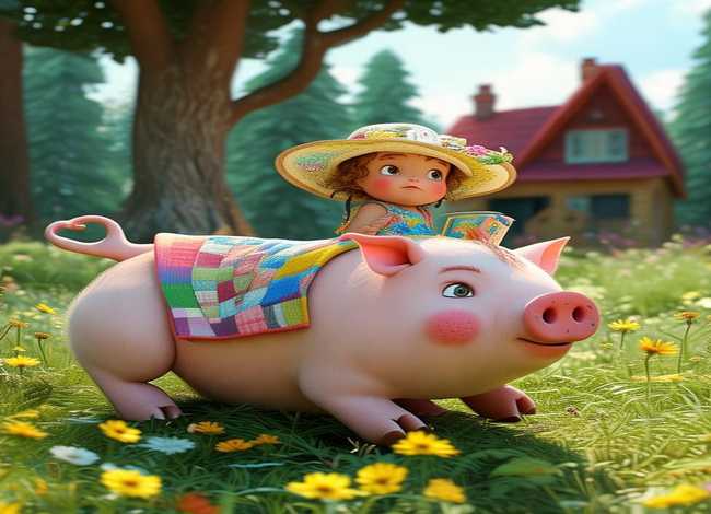 儿童故事的图片带有猪、儿童故事猪图片