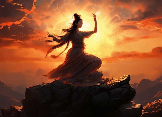 神话故事画图片，神话故事画图片女娲补天