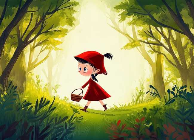 儿童绘本故事带图片简笔画 - 小红帽绘本故事简笔画图片