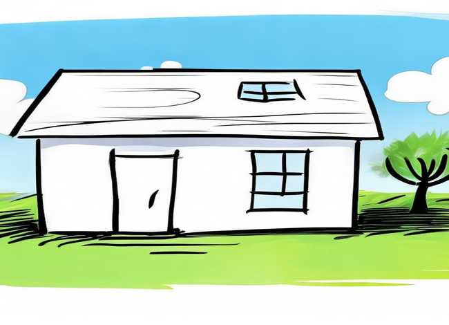 线描画儿童画房子，儿童线描画房子简单