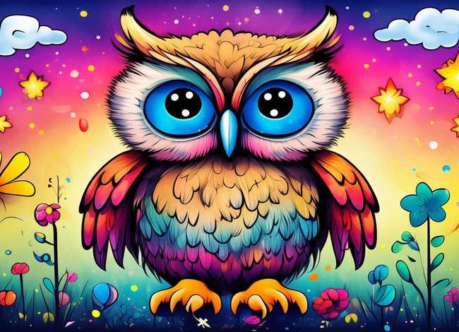 猫头鹰儿童画作品 猫头鹰儿童画 作品