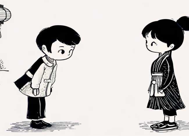 古代儿童礼仪礼貌的简笔画、古代儿童礼仪礼貌的简笔画怎么画