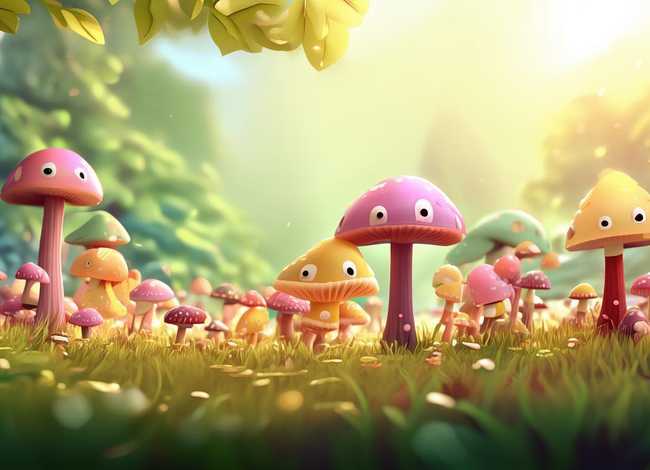 蘑菇儿童画图片大全、蘑菇儿童画图片大全简单