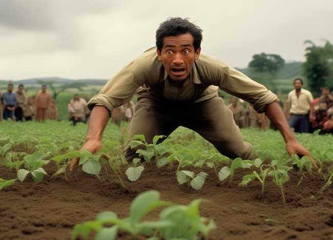 拔苗助长成语故事配画；拔苗助长成语故事绘画