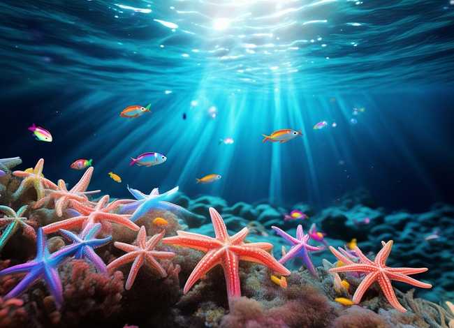 儿童故事大海里的小海星，大海里的小小鱼故事