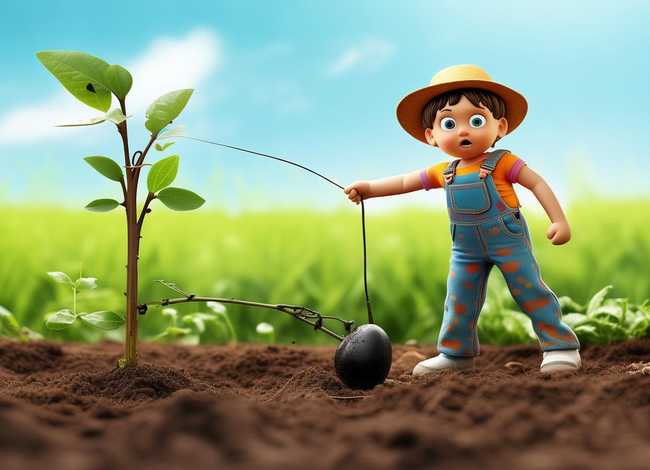 拔苗助长儿童漫画 - 拔苗助长儿童画画的图片