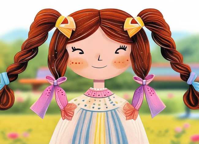 麻花辫儿童画、麻花辫儿怎么画？