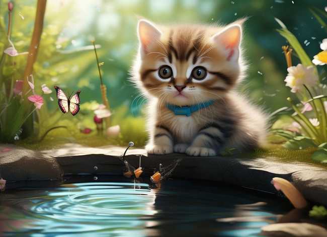 看图听故事，看图听故事小猫钓鱼的故事讲解视频