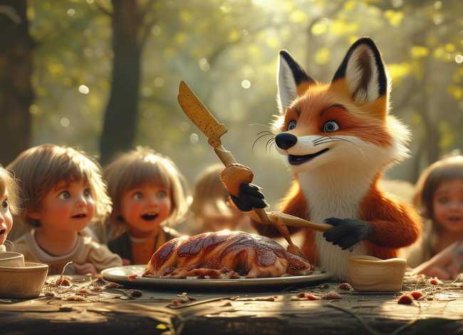 狐狸分肉儿童经典故事、幼儿故事狐狸分肉教案