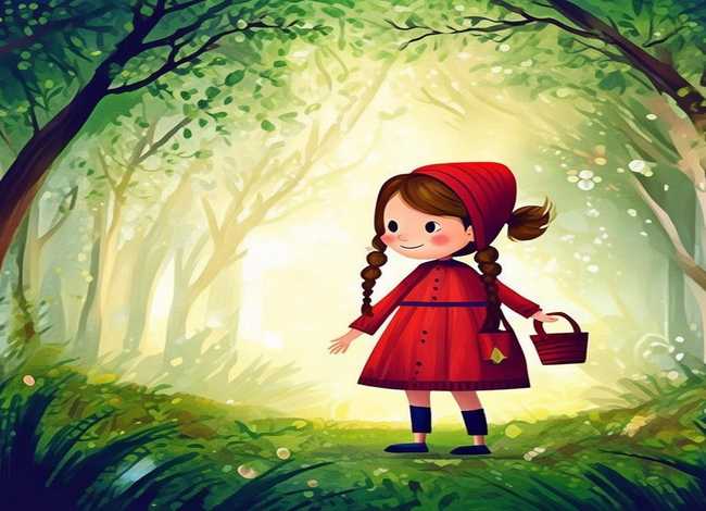 儿童绘本故事带图片简笔画 - 小红帽绘本故事简笔画图片