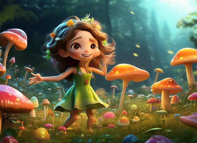 儿童故事蘑菇姑娘；小姑娘和蘑菇故事