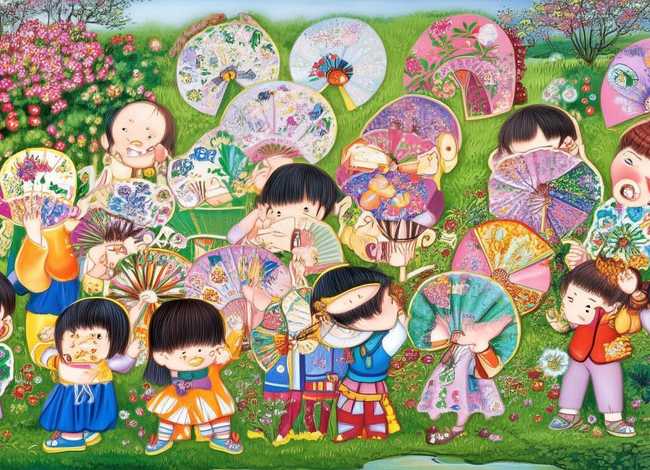 扇子画儿童团扇 - 扇子画儿童团扇图片