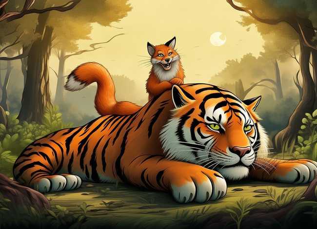 儿童故事狐假虎威配乐 - 狐假虎威寓言故事配乐