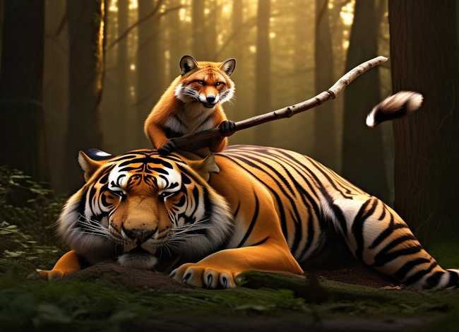 故事,狐假虎威；故事,狐假虎威的画怎么画的