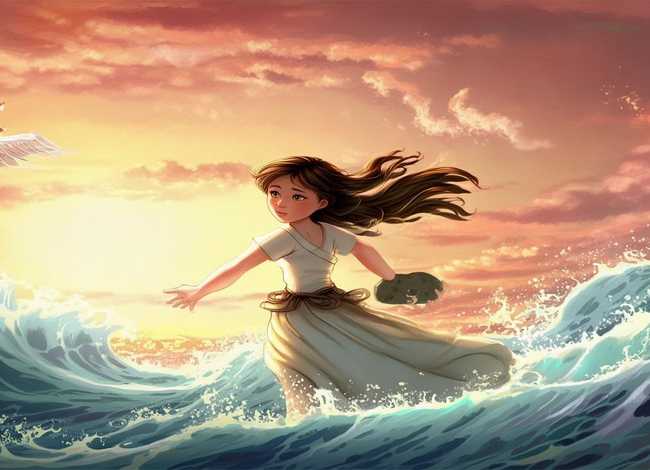 神话故事四年级画画精卫填海简单（神话手抄报简单又漂亮 四年级精卫填海）