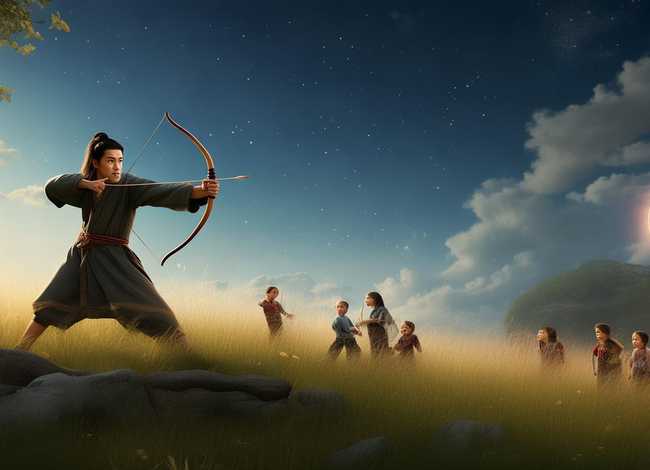 后羿射箭儿童故事；后羿射箭的故事怎么讲